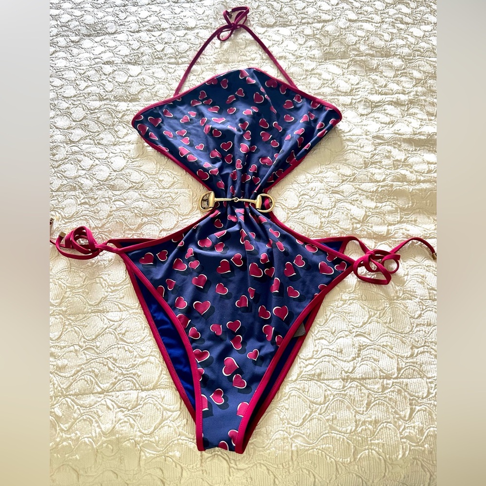 NWT 100% AUTHENTIC GUCCI BLUE ONE PIECE SWIMSUIT MONOKINI XXL